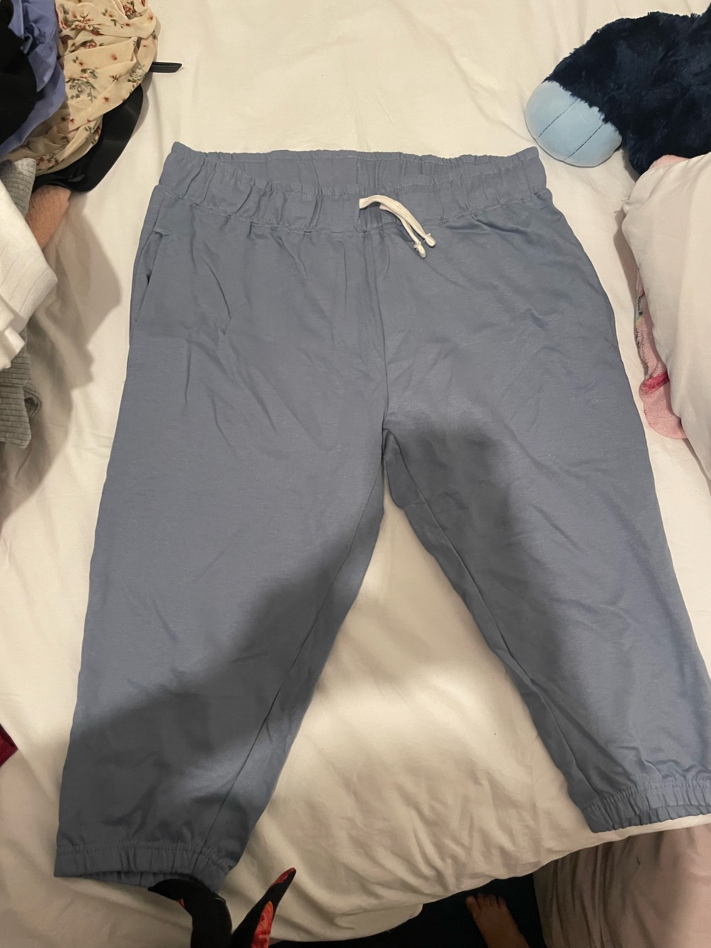 Womans Light Slate Blue Drawstring Joggers